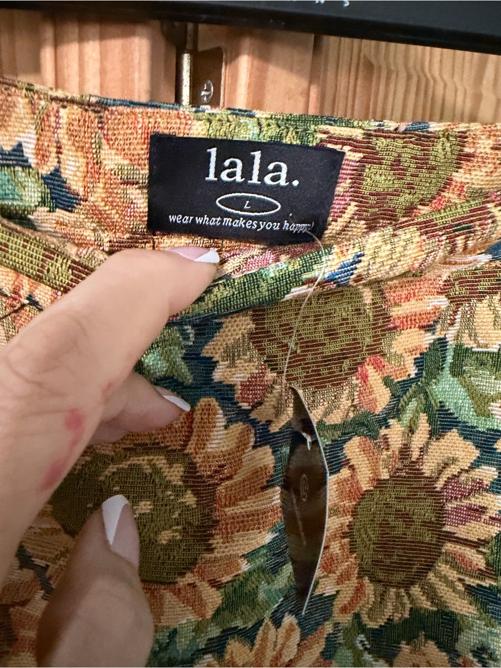 Dressed in LALA Sunflower-Print Mini Skort in Yellow and Green - Picture 2 of 3